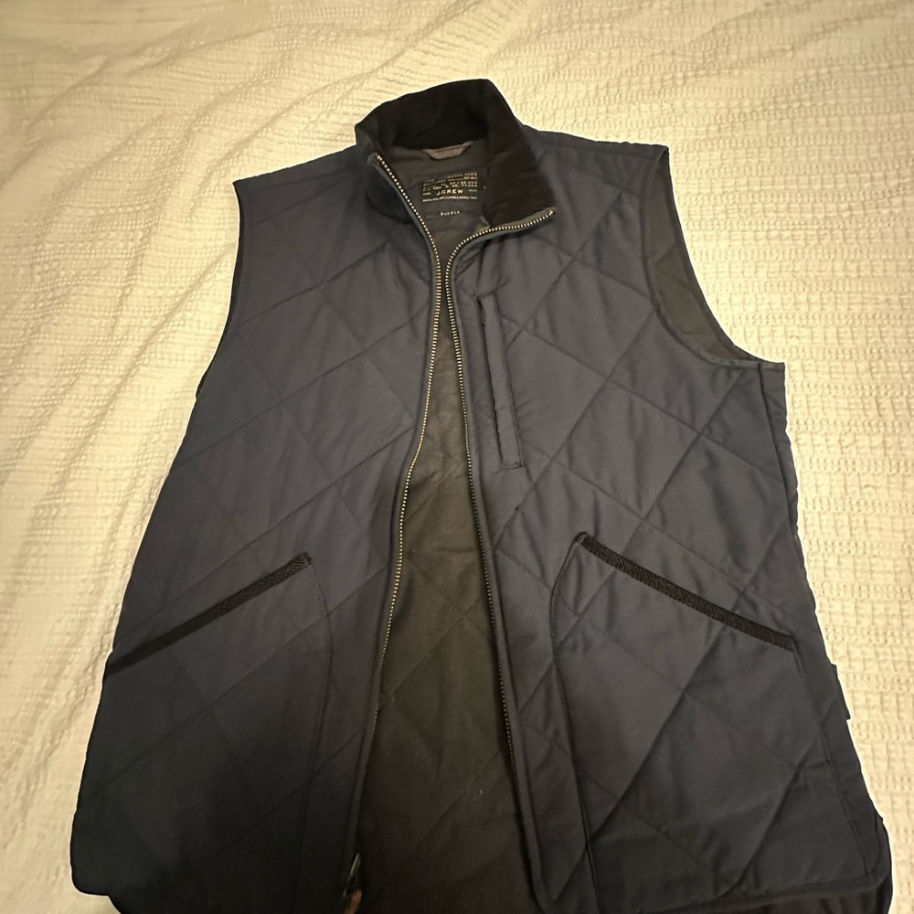 Men's J Crew Navy Quilted Vest